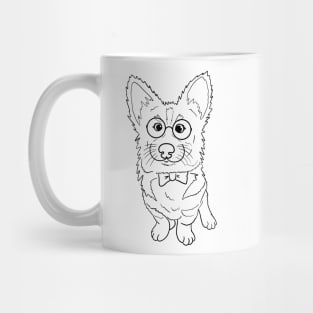 Dashing gentleman corgi dog line art illustration Mug